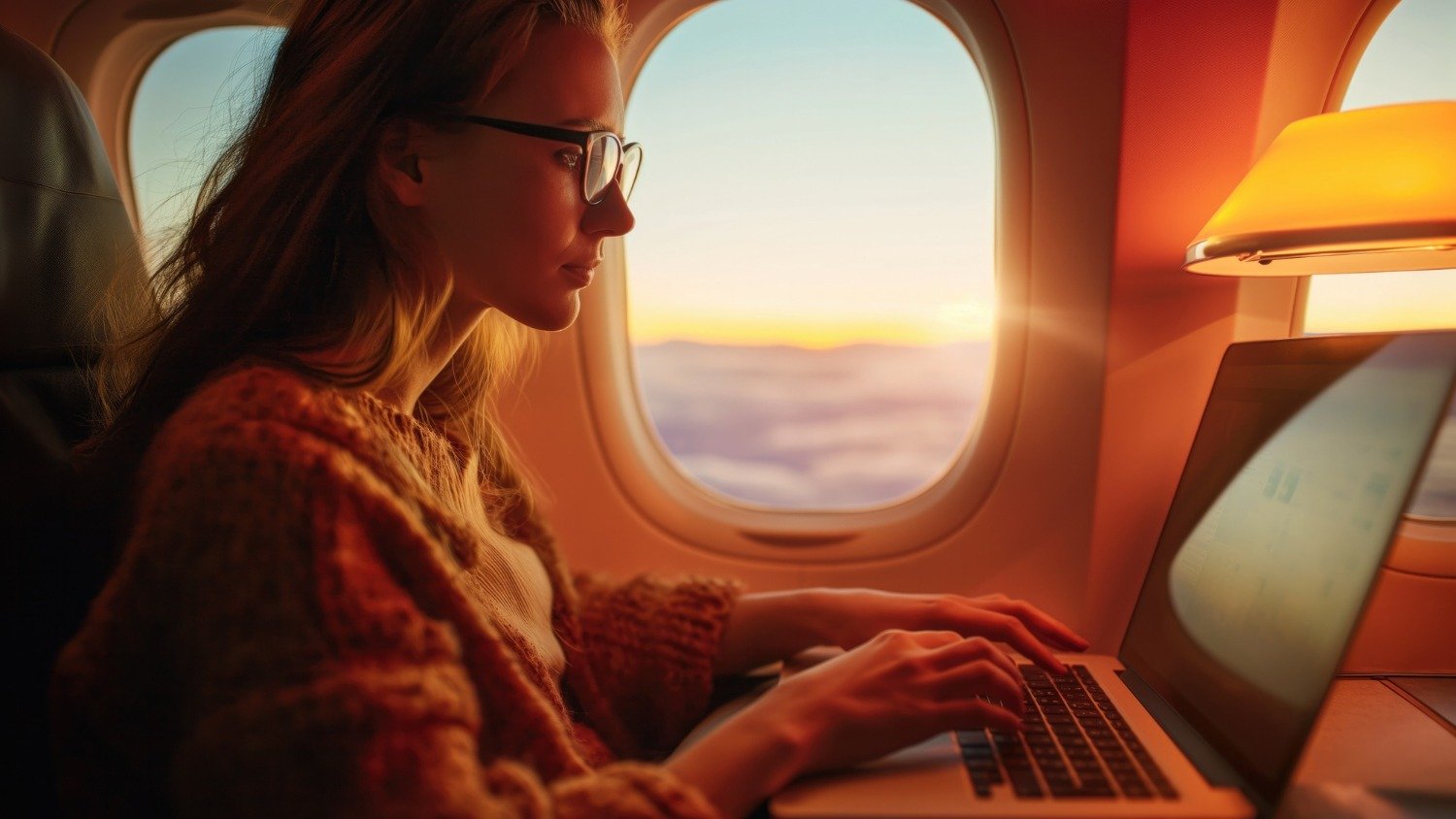 A internet a bordo proporciona que passageiros se mantenham conectados, utilizando dispositivos eletr&ocirc;nicos durante o voo -  (crédito: Freepik)