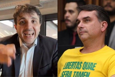 Renan Santos e Flávio Bolsonaro serão adversários na disputa presidencial -  (crédito: Reprodução/X e Marcos Vieira/EM/D.A. Press)
