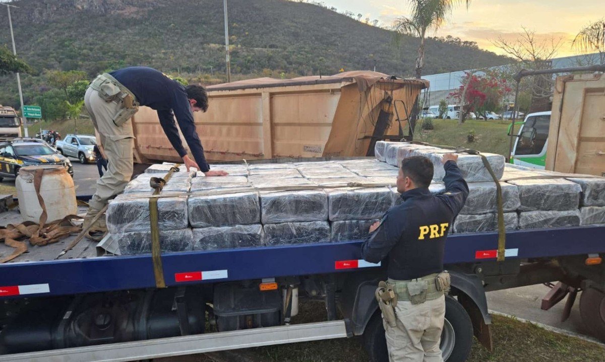 Carga de maconha foi apreendida nesta sexta-feira (14/8) - (crédito: PRF/Divulgação)