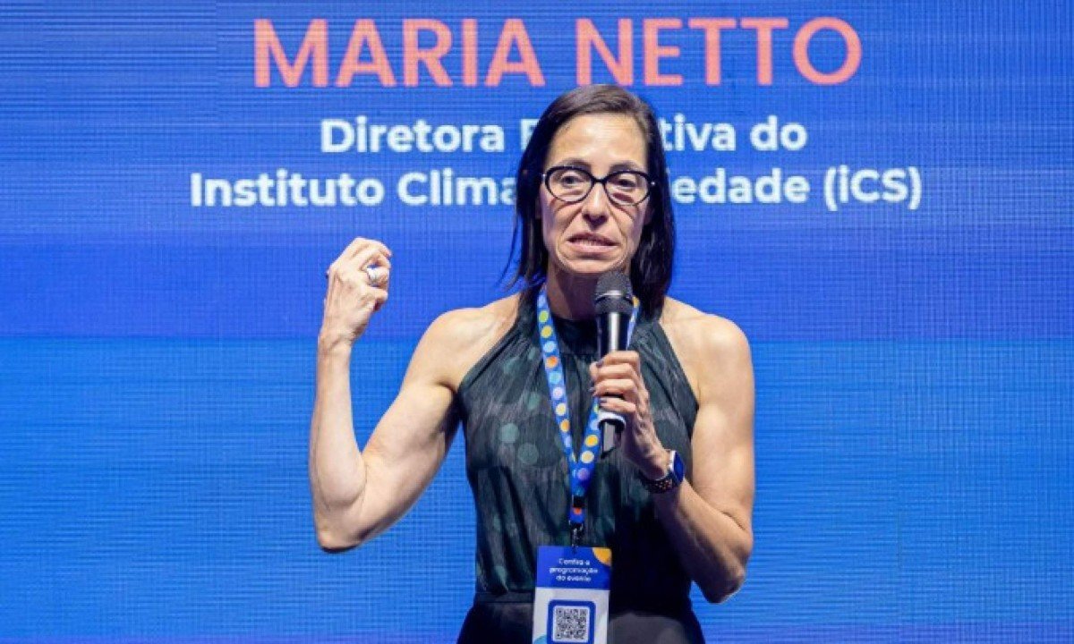 Maria Netto, diretora-executiva do iCS, fala em evento realizado em São Paulo -  (crédito: Léo Barrilari/e-mundi)