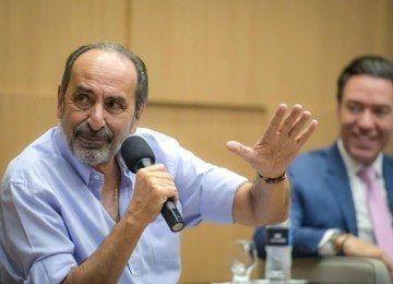 Pré-candidato ao governo de Minas Gerais, Alexandre Kalil (PDT), em sabatina promovida pela Faculdade de Direito Milton Campos -  (crédito: Leandro Couri/EM/D.A. Press)