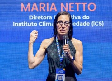Maria Netto, diretora-executiva do iCS, fala em evento realizado em São Paulo -  (crédito: Léo Barrilari/e-mundi)