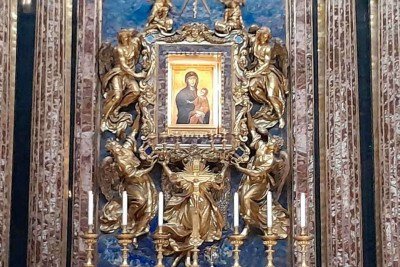 A pintura 'Salus Populi Romani' considerada o principal ícone mariano, fica no interior da Basílica -  (crédito: Gustavo Werneck/EM/D.A/Press)