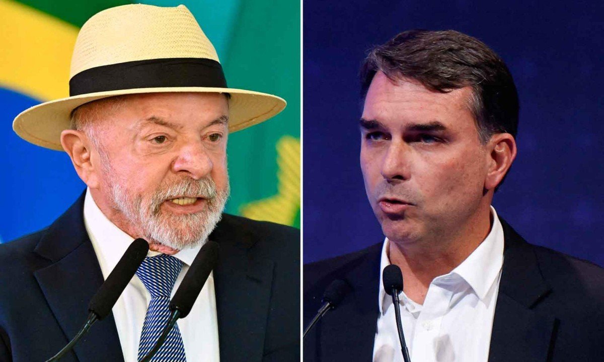 Lula e Flávio Bolsonaro são os favoritos na corrida presidencial de 2026 -  (crédito: SÉRGIO LIMA/AFP EVARISTO SÁ/AFP)