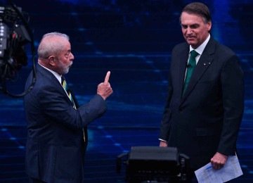 Lula e Bolsonaro durante debate em 2022: com a última campanha do petista, o ex-presidente deverá perder espaço -  (crédito: NELSON ALMEIDA)
