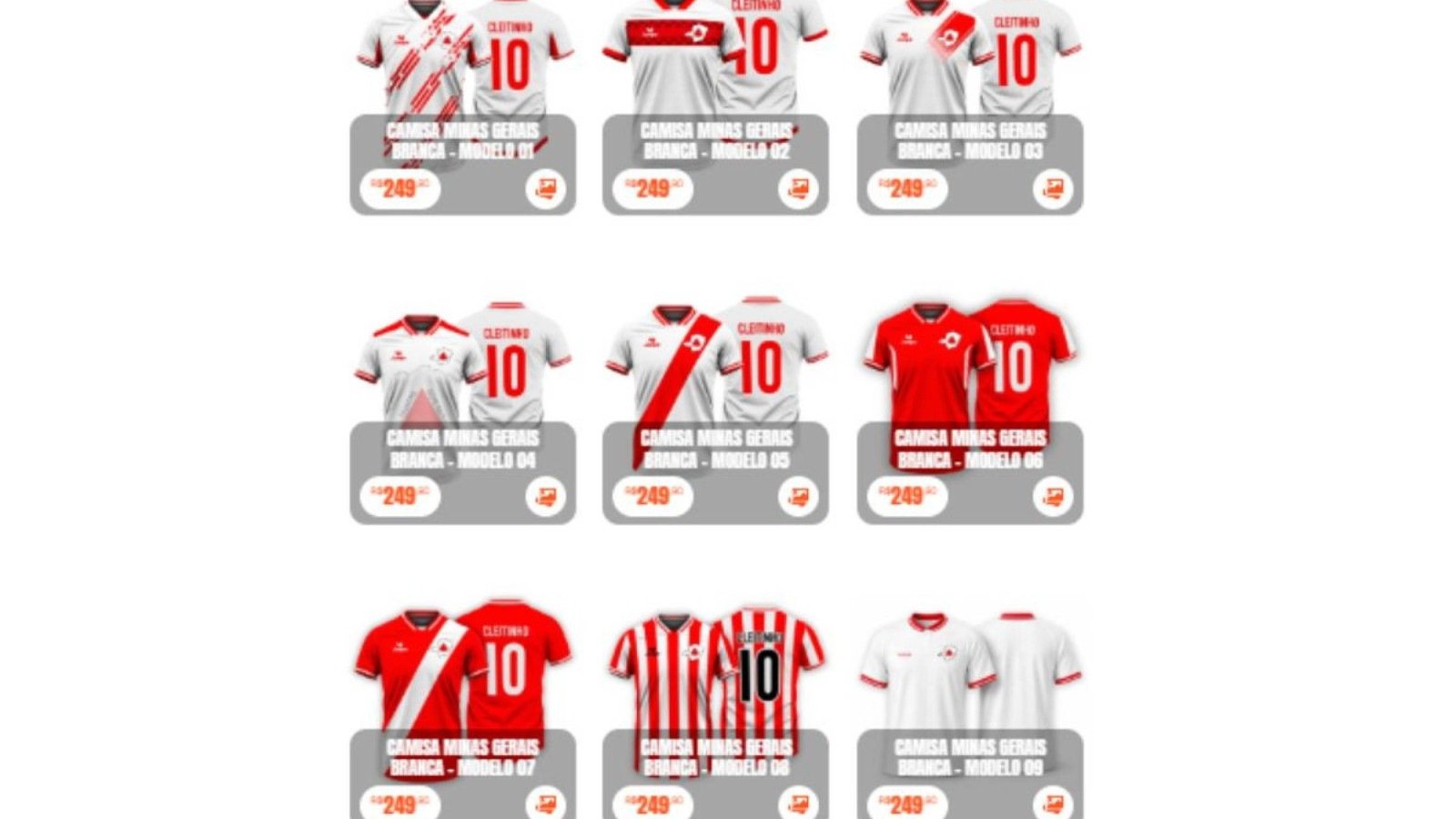 Loja da camisa usada por Cleitinho tem cole&ccedil;&atilde;o com o tema de Minas Gerais