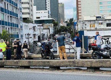 Uma equipe do Samu atendeu uma vítima no local -  (crédito: Edésio Ferreira/EM/D.A Press)