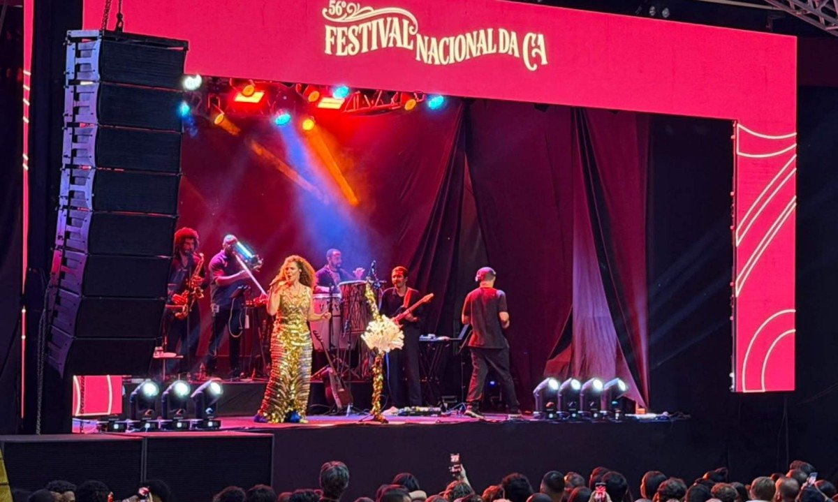 Cantora Vanessa da Mata se apresenta no Festival Nacional da Canção, em Coqueiral, no Sul de Minas - (crédito: Ronan Muzzi/Divulgação)