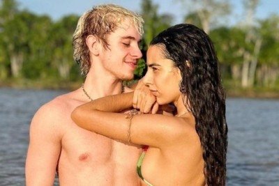 Juliano Floss e Marina Sena em registro que ilustra o relacionamento que agora chega ao fim -  (crédito: Redes sociais)