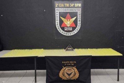Mais de 2.300 pinos de cocaína são encontrados em casa de mulher na capital mineira -  (crédito: PM/Reprodução)