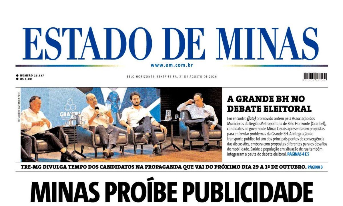 - (crédito: Capa do Estado de Minas )