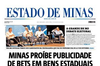Confira a capa do Estado de Minas do dia 21/08/2026