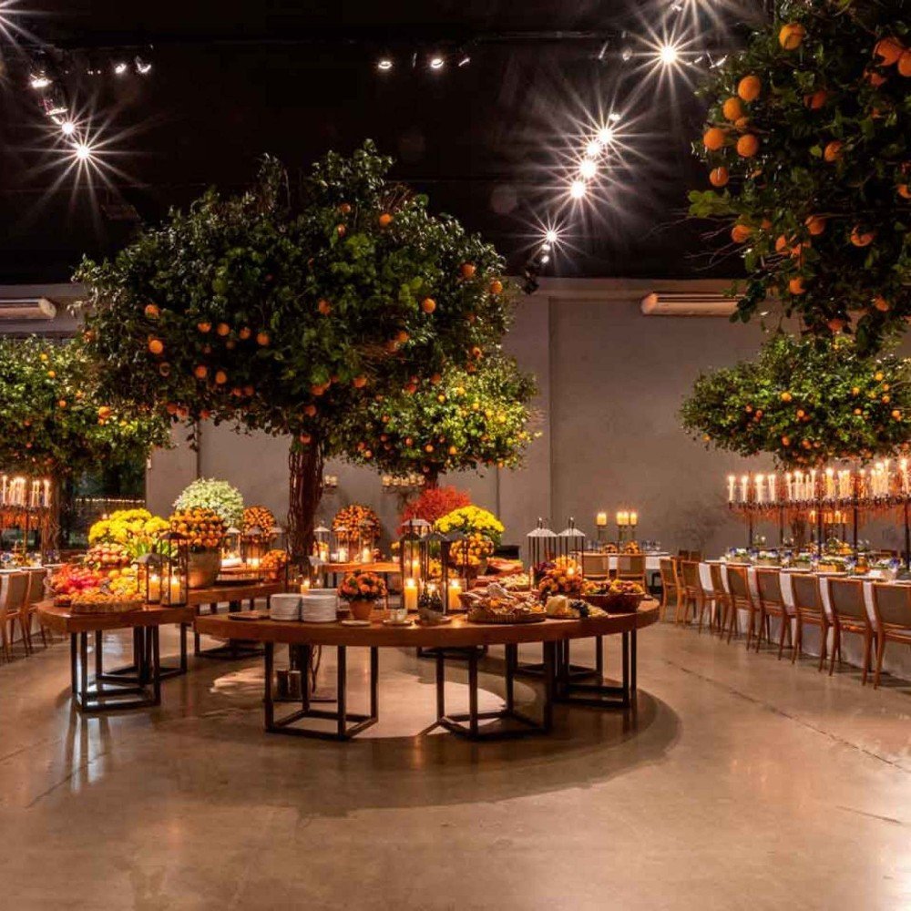 Pomar de laranjas. Decora&ccedil;&atilde;o da Verde que te quero Verde, de Denise Magalh&atilde;es