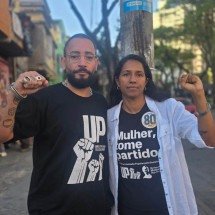 Candidata a governadora e rapper FBC protestam contra despejo em BH - Reprodução/Assessoria UP