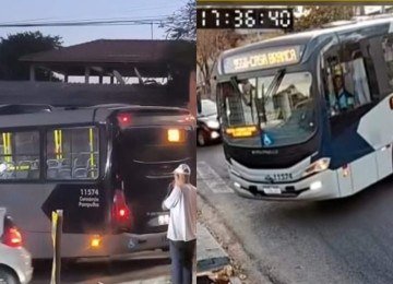 Ônibus da linha 9550 invade imóvel pela segunda vez em pouco mais de 2 meses, no bairro Boa Vista, em BH -  (crédito: Reprodução/Redes Sociais)