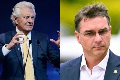 Ronaldo Caiado ironiza demora de prestação de contas de Flávio Bolsonaro sobre dinheiro recebido por Daniel Vorcaro -  (crédito: Minervino Júnior/CB/D.A Press e Evaristo Sá/AFP)