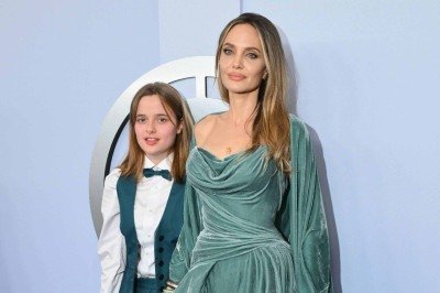 Vivienne Jolie-Pitt e Angelina Jolie no 77º Tony Awards, em 2024 -  (crédito: Angela Weiss/AFP)