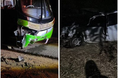 O ônibus transportava 40 passageiros -  (crédito: Reprodução/CBMMG)
