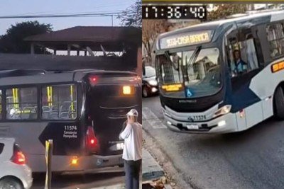 Ônibus da linha 9550 invade imóvel pela segunda vez em pouco mais de 2 meses, no bairro Boa Vista, em BH -  (crédito: Reprodução/Redes Sociais)