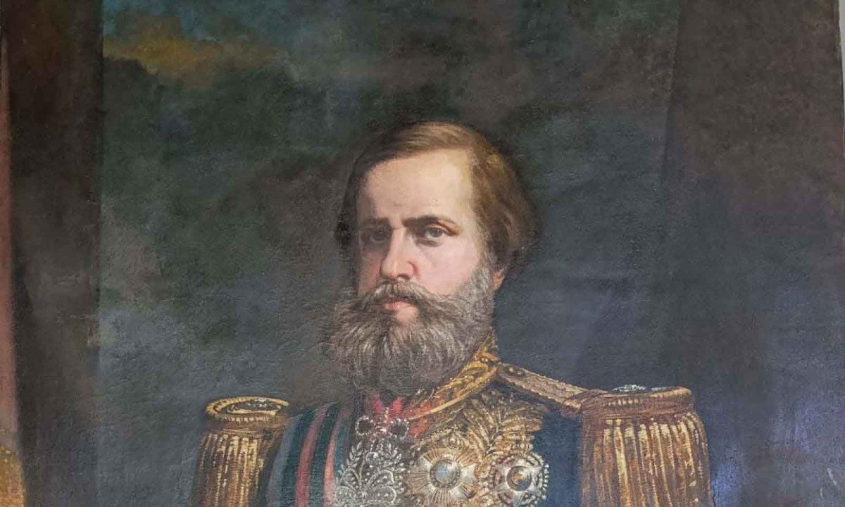 A pintura foi feita entre as décadas de 1860 e 1870, período em que o imperador, nascido no Rio de Janeiro, tinha entre 35 e 45 anos - (crédito: Prefeitura de São João Del-Rei/Divulgação )