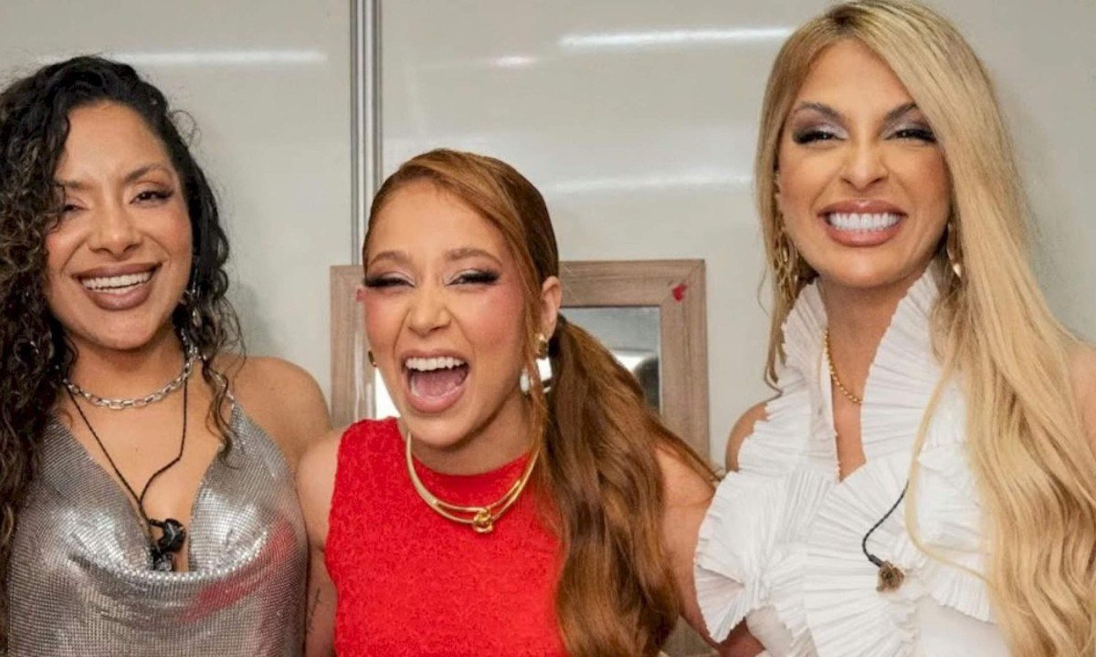 Priscila Senna, Marília Tavares e Calcinha Preta se encontram na gravação de 'Elas com Elas' -  (crédito: Divulgação)
