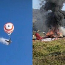 Avião de pequeno porte cai em área de mata na Grande BH - Reprodução/Redes Sociais 