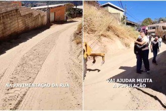 Rua Sete Lagoas começa a ser pavimentada após 35 anos