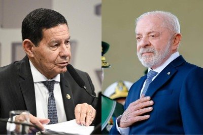 Mourão e Lula protagonizaram encontro curioso -  (crédito: Saulo Cruz/Agência Senado e Ricardo Stuckert)