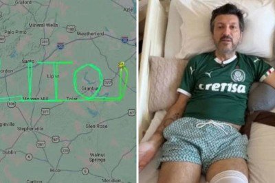 A homenagem a&eacute;rea a Lito Sousa nos c&eacute;us do Texas e o influencer brasileiro ap&oacute;s o diagn&oacute;stico de doen&ccedil;a rara -  (crédito: Redes sociais)