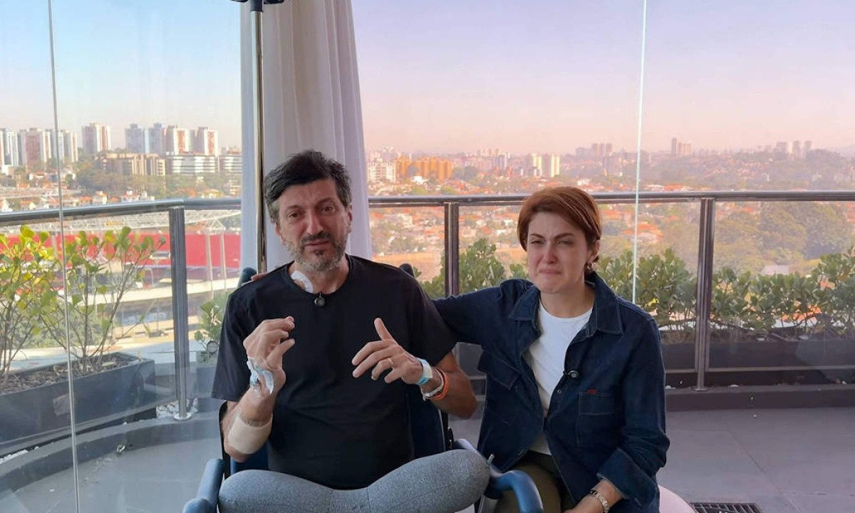 Lito Sousa e sua esposa, Mila Seidl, em vídeo gravado no dia em que o influenciador recebeu o diagnóstico da doença de Creutzfeldt-Jakob - (crédito: Reprodução /Youtube Aviões e Músicas)