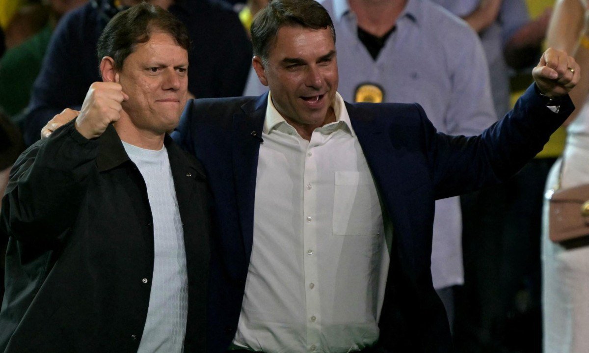 Candidato à reeleição no estado de São Paulo saiu em defesa de Flávio Bolsonaro - (crédito: Nelson Almeida/AFP)