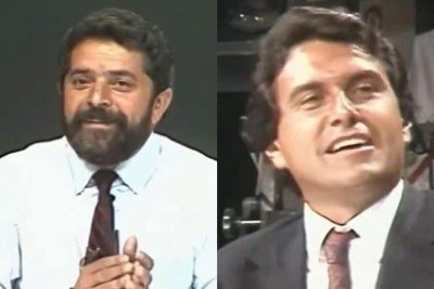 Lula e Caiado em debate de presidenciáveis da Band, de 1989 -  (crédito: Reprodução/TV Bandeirantes)