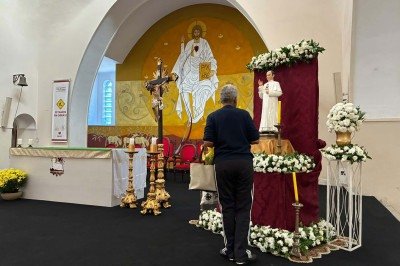 Santuário Arquidiocesano da Saúde e da Paz, em Belo Horizonte, já está ornamentado para a Festa de Padre Eustáquio, no domingo (30/8) -  (crédito: Causa de canonização do Padre Eustáquio/Divulgação)