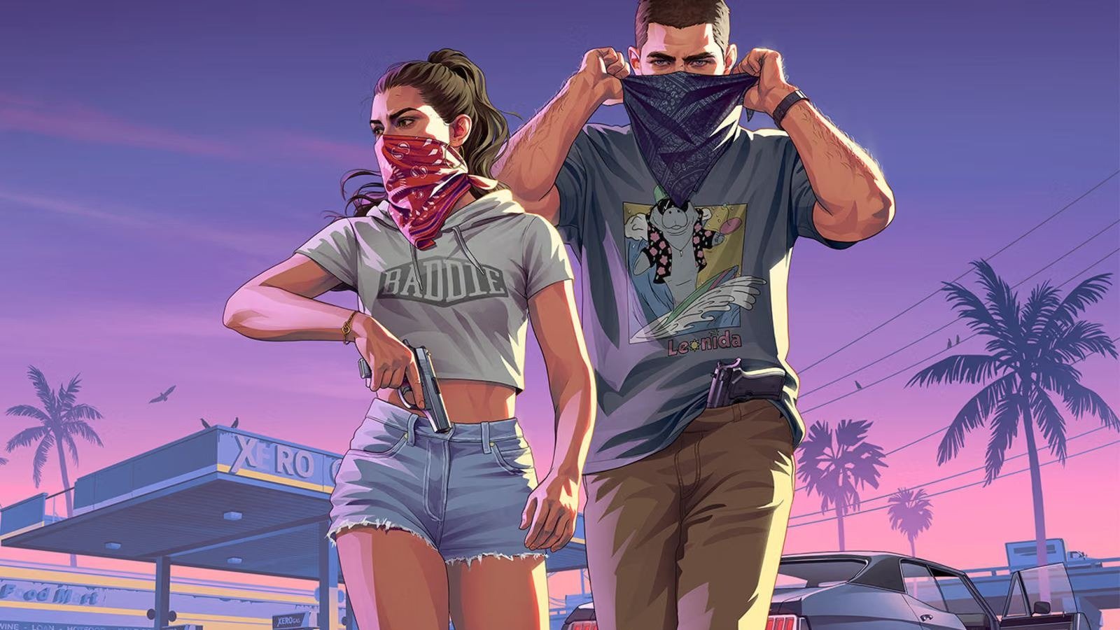 Os protagonistas Lucia e Jason lideram a trama de Grand Theft Auto 6, que marca o retorno da franquia &agrave; ic&ocirc;nica Vice City -  (crédito: Divulga&ccedil;&atilde;o/Rockstar Games)