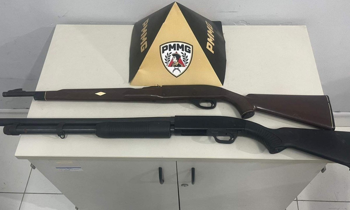 As armas foram apreendidas - (crédito: Reprodução/PMMG)