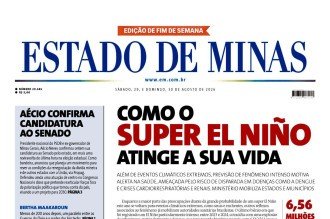 Confira a capa do Estado de Minas do dia 29/08/2026