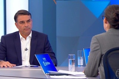 Flávio Bolsonaro foi escolhido pelo pai, o ex-presidente Jair Bolsonaro, para ser candidato a presidente
 -  (crédito: Reprodução/TV Globo)