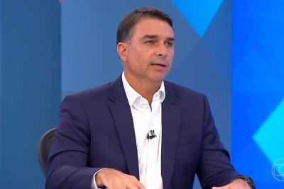 Flávio Bolsonaro foi escolhido pelo pai, o ex-presidente Jair Bolsonaro, para ser candidato a presidente
 -  (crédito: Reprodução/TV Globo)