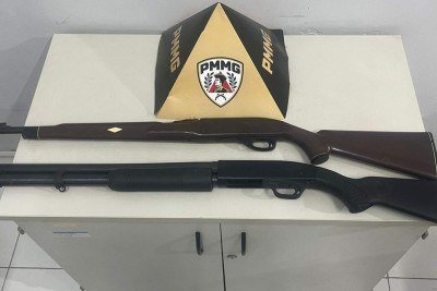 As armas foram apreendidas -  (crédito: Reprodução/PMMG)