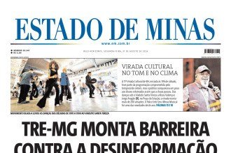 Confira a capa do Estado de Minas do dia 31/08/2026