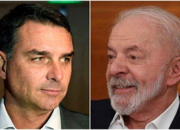  Flávio Bolsonaro (PL) e o presidente Lula tiveram pontos positivos e negativas em sabatina -  (crédito: Daniel Ramalho/AFP e Gladyston Rodrigues/EM/D.A Press)