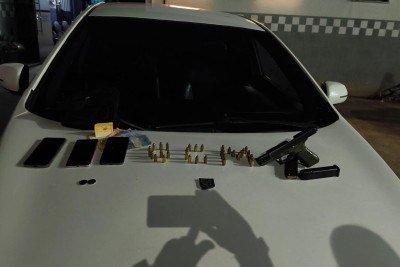 Ação da Guarda Municipal de Santa Luzia intercepta carro clonado -  (crédito: Guarda Municipal de Santa Luzia)