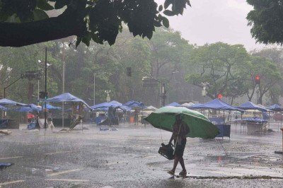 Chuva forte atingiu BH neste domingo (30/08) -  (crédito: Jair Amaral/EM/D.A Press)
