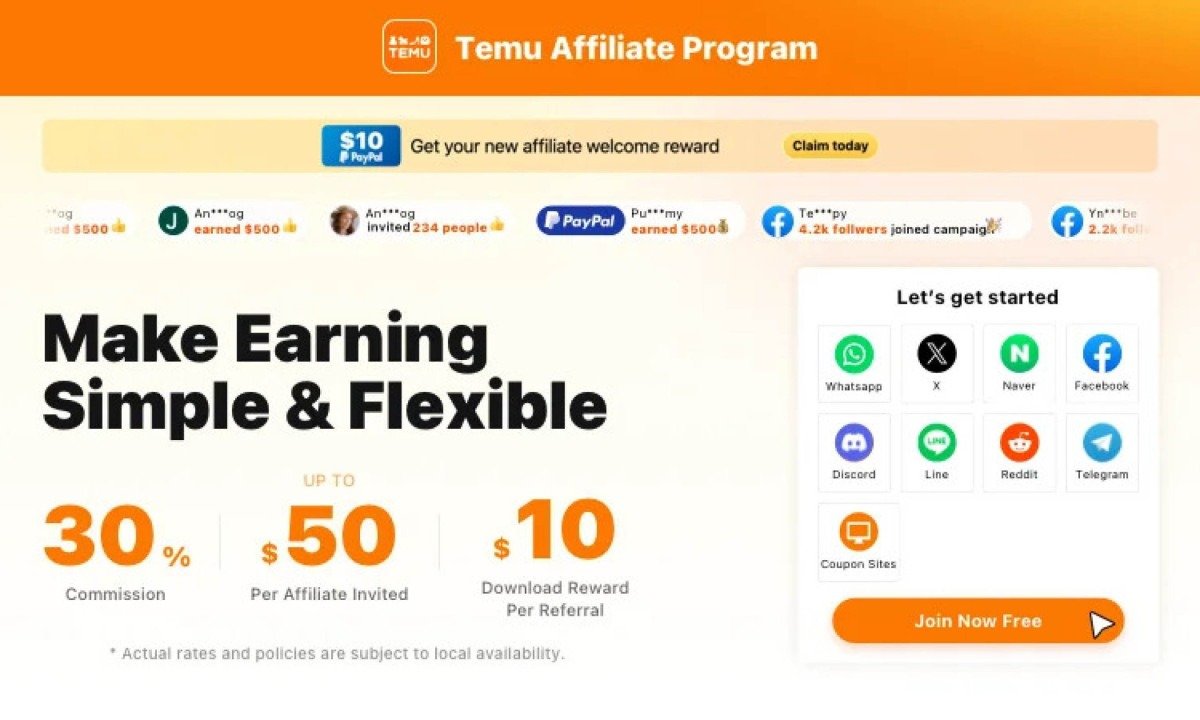 Programa de Afiliados da Temu re&uacute;ne diferentes canais de divulga&ccedil;&atilde;o e modalidades de recompensa para participantes 