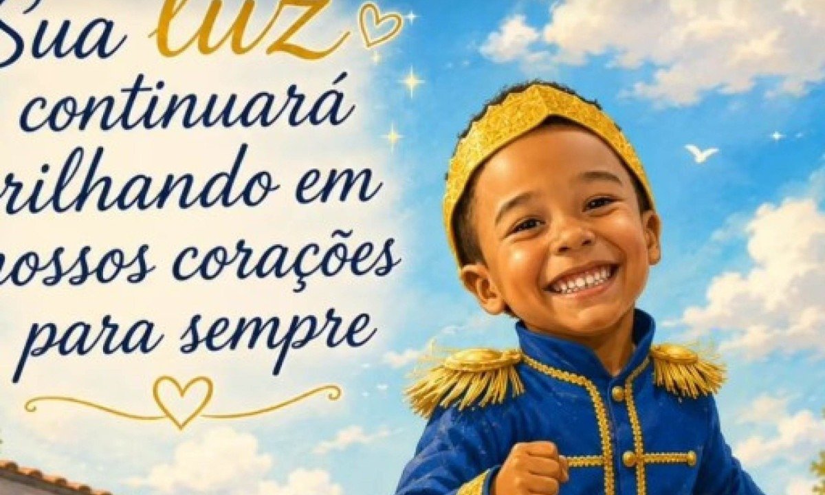 Perfil da Escola Municipal José Edgar Alves publicou arte em homenagem ao aluno que morreu atropelado no último domingo (30) - (crédito: EM José Edgar Alves / Instagram )