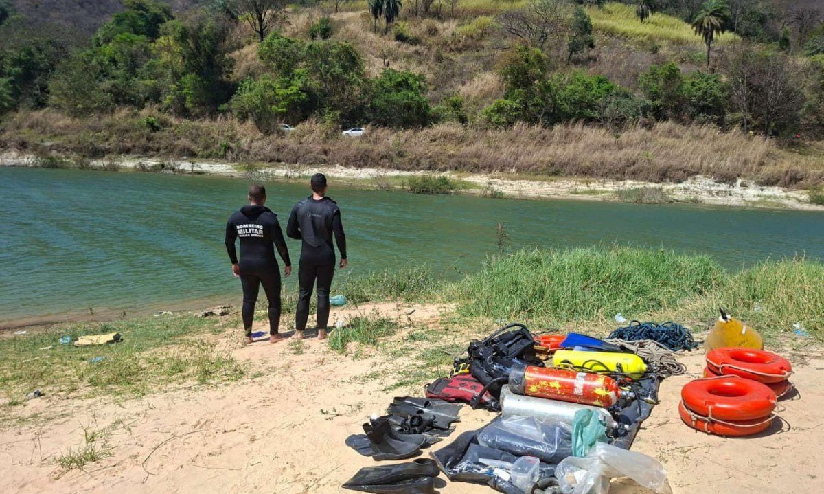 Os bombeiros localizaram o corpo da vítima ao final da manhã desta segunda (31) - (crédito: CBMMG / Divulgação)