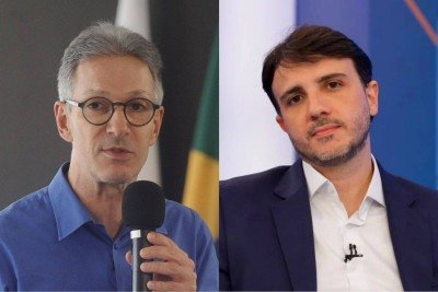 Zema colocou divergência em segundo plano para criticar o ministro do STF -  (crédito: Alexandre Guzanshe/EM/D.A. Press e Reprodução/TV Globo)