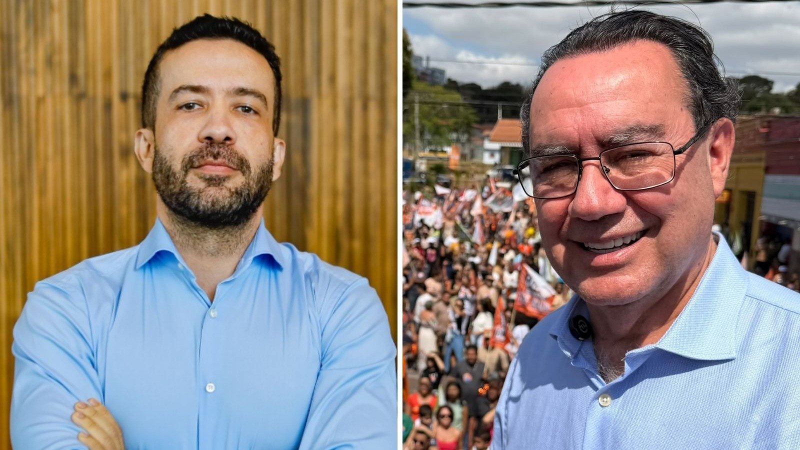 Augusto Cury (esq) e Andr&eacute; Janones (dir), que se manifestou sobre o crescimento do candidato do Avante nas pesquisas presidenciais -  (crédito: Redes sociais / Julio Moreira / EM)