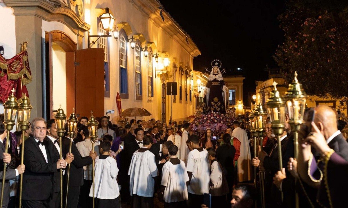 Cerimônias da Semana Santa em São João del-Rei mantêm o tom solene e a beleza das tradições ao longo dos séculos - (crédito: ASSESSORIA DE COMUNICAÇÃO DA PREFEITURA DE SÃO JOÃO DEL-REI/DIVULGAÇÃO )