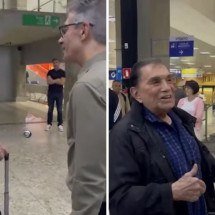 Zema encontra Dedé Santana e pergunta por Didi: "Fã de 'Os Trapalhões'" - Redes sociais